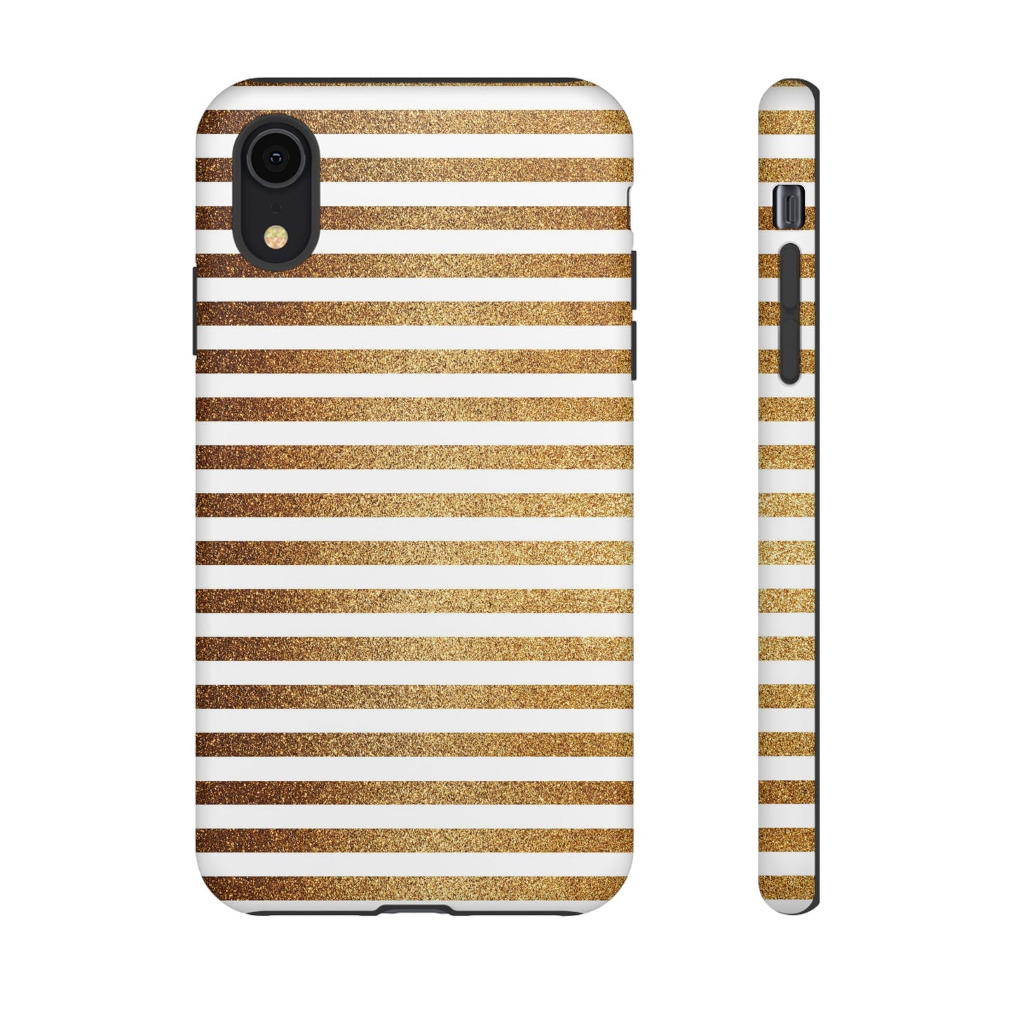 Glamorous Gold Striped Phone Case | Tough Cases, Stylish Phone Cover, Chic Accessories, Gift for Her, Fashionable Tech