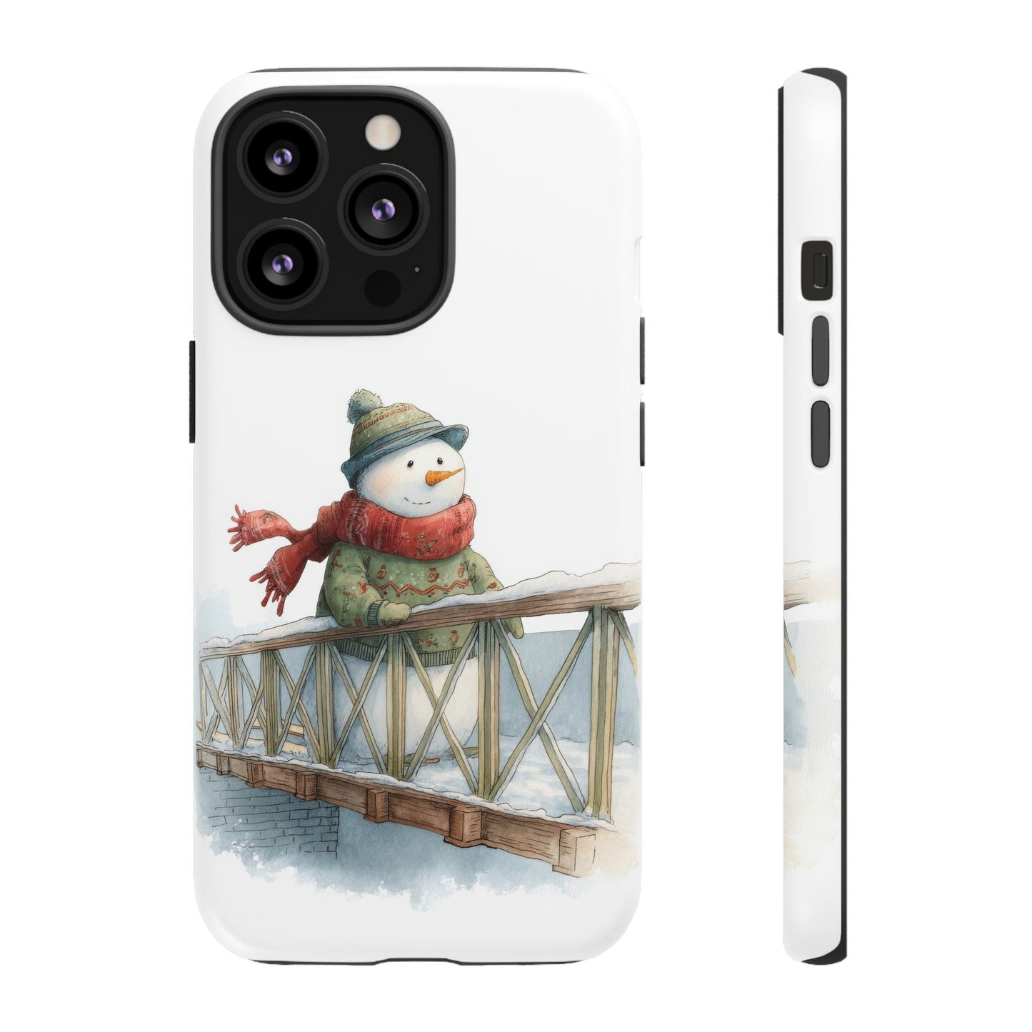 Snowman Phone Case – Winter Holiday Gift, Cute Snowman Design, Winter Accessories, Protective Phone Case, Unique Christmas Present
