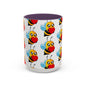 Cute Bee Love Accent Coffee Mug,  Cute Floral Mug, Cheerful Bee Design