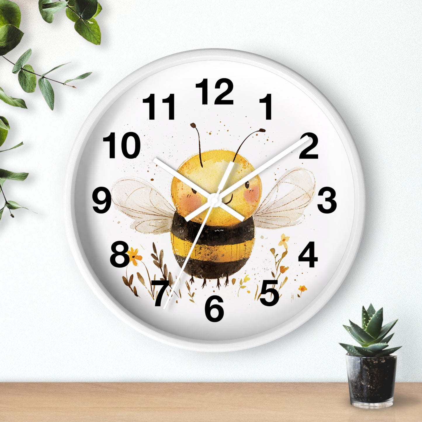 Bee-Themed Wall Clock, Cute Bee Decor for Home, Perfect Gift for Bee Lovers, Nature-Inspired Wall Art, Kids Room Decor