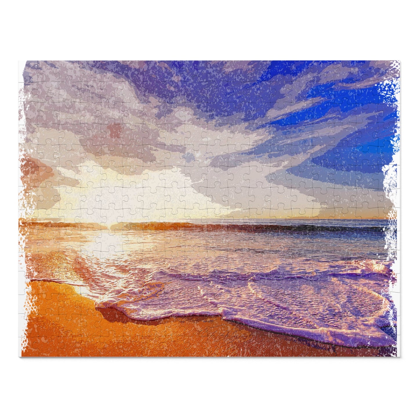 Beach Sunset Jigsaw Puzzle with Tin - Perfect for Family Nights, Gifts, Relaxation, and Home Decor