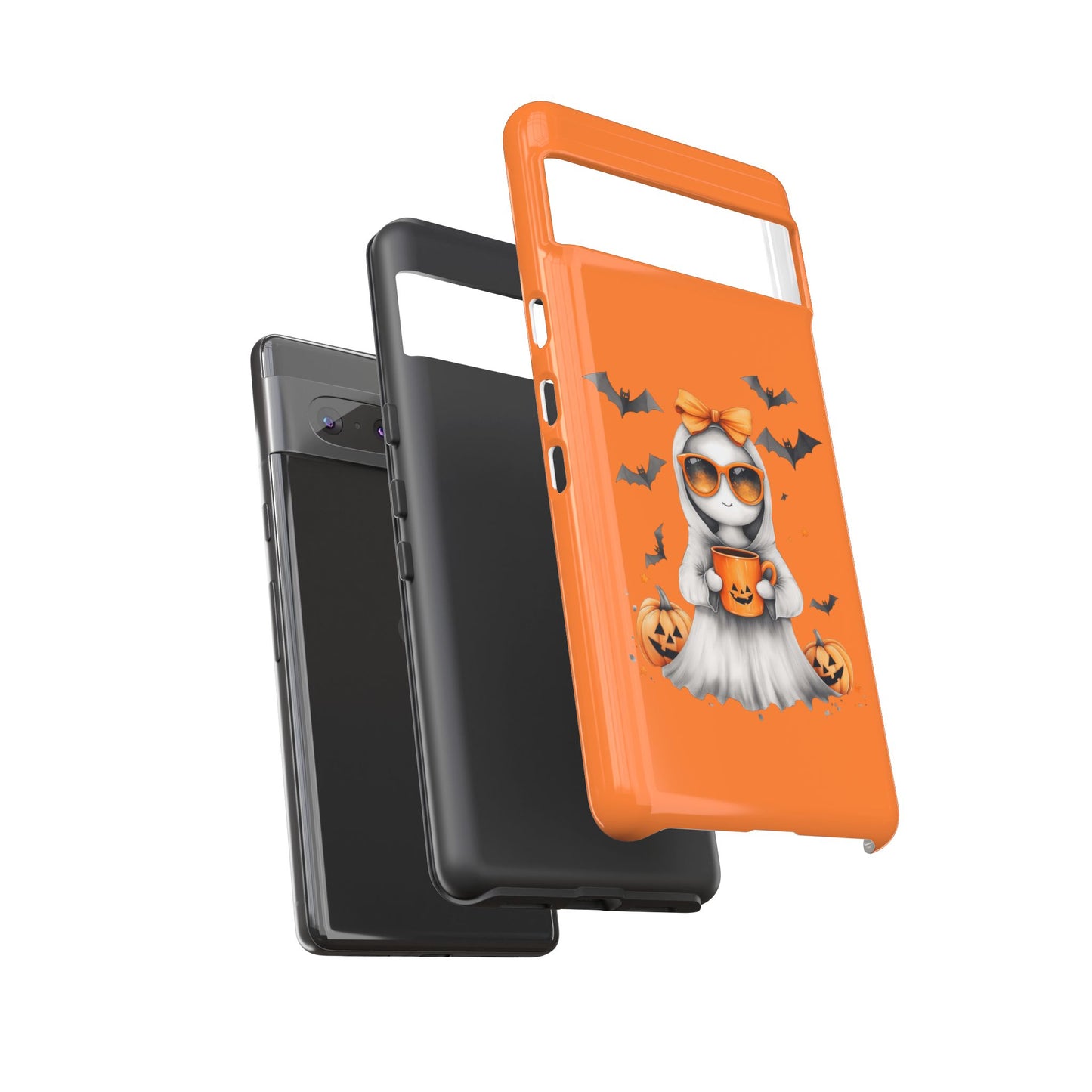 Halloween Ghost Phone Case, Cute Cat Ghost Case, Autumn Phone Cover, Spooky Season Gift, Trick or Treat Case