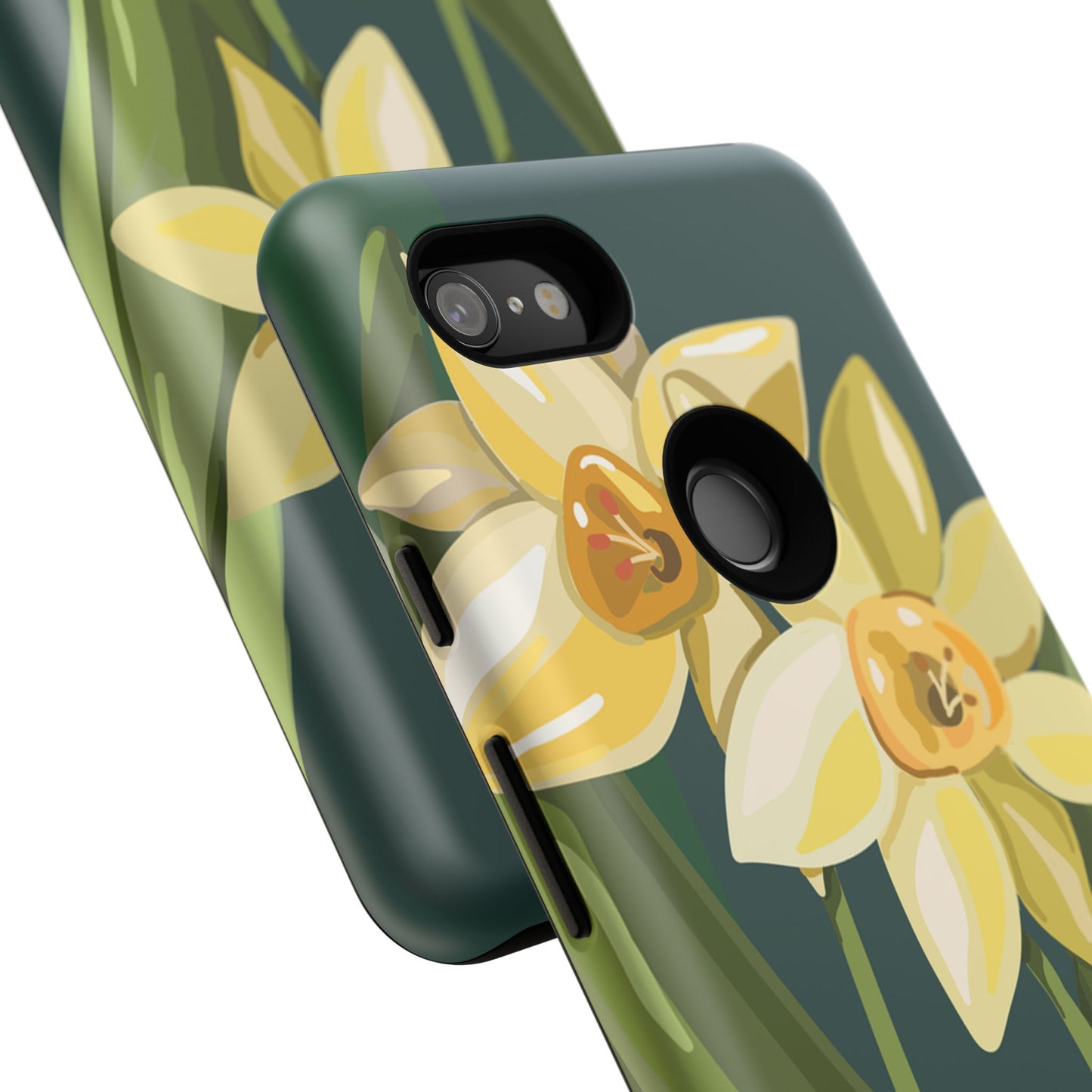 Floral Phone Case - Yellow Daffodil Design, Tough Phone Cover, Spring Decor, Floral Gift, Nature-Inspired Accessories