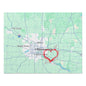 Heartwarming Minneapolis Jigsaw Puzzle with Tin, Personalized Gift, Home Decor, Family Activity, Travel Souvenir, Map Puzzle