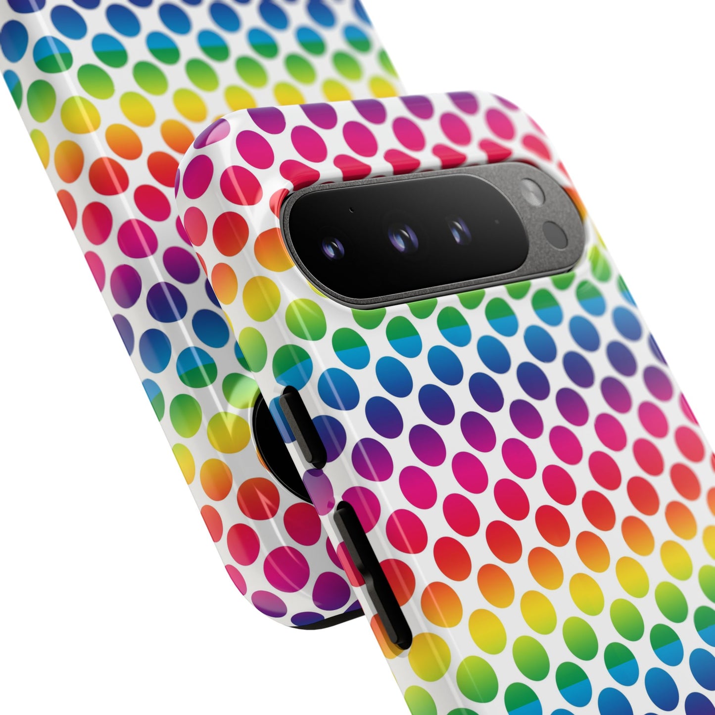 Rainbow Dot Phone Case, Colorful Phone Cover, Fun Phone Accessory, Gift for Friends, Trendy Mobile Case