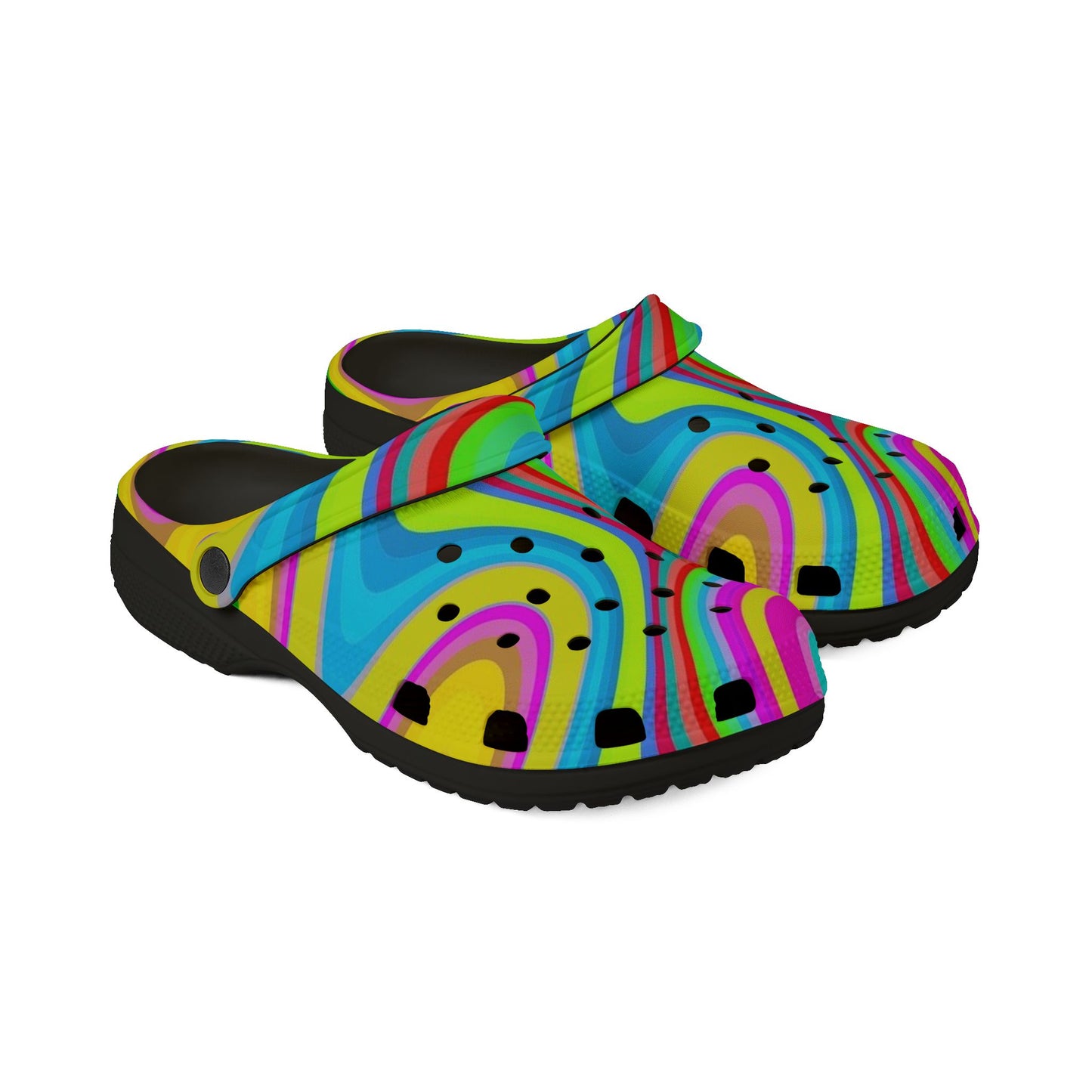 Colorful Swirl Clog Shoes — Vibrant Tie-Dye EVA Foam Slip-Ons