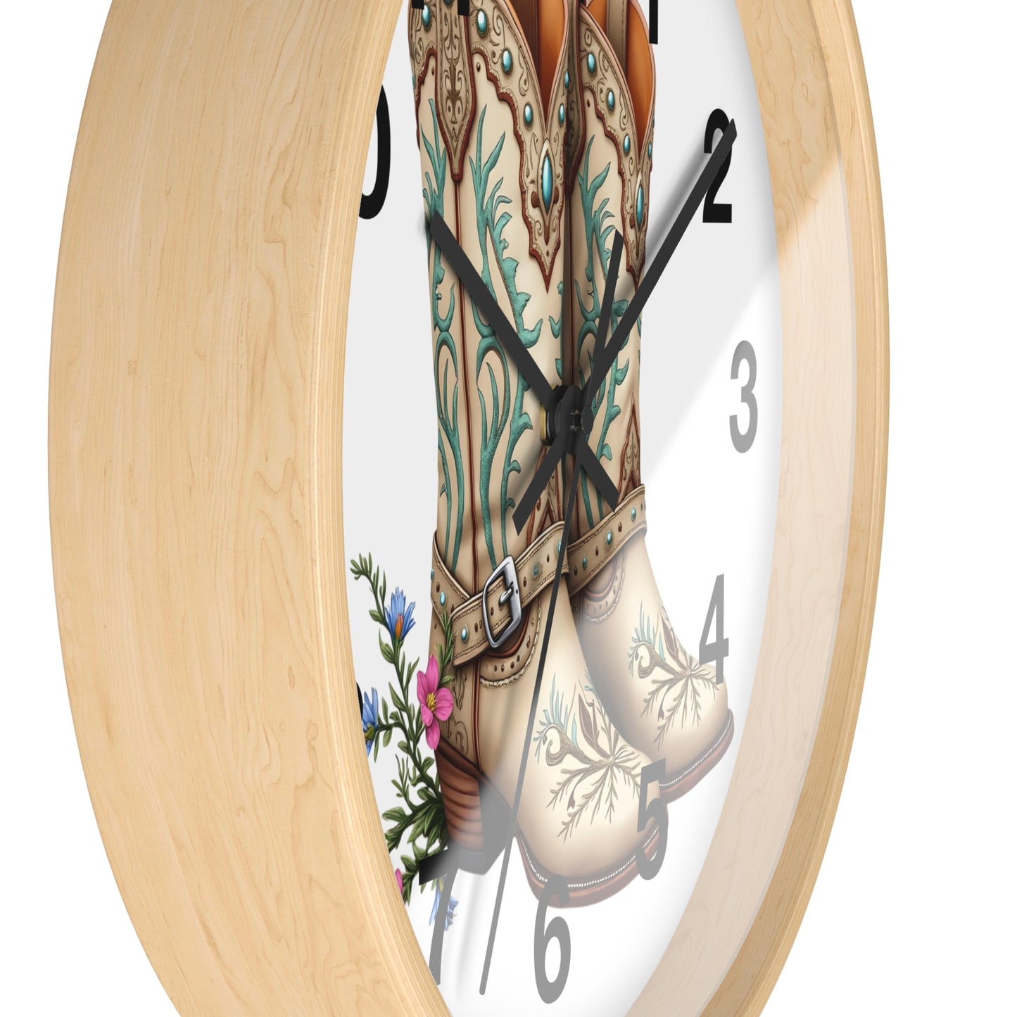 Cowboy Boots Wall Clock, Rustic Home Decor, Farmhouse Style, Country Kitchen Clock, Gift for Cowgirl, Western Decor