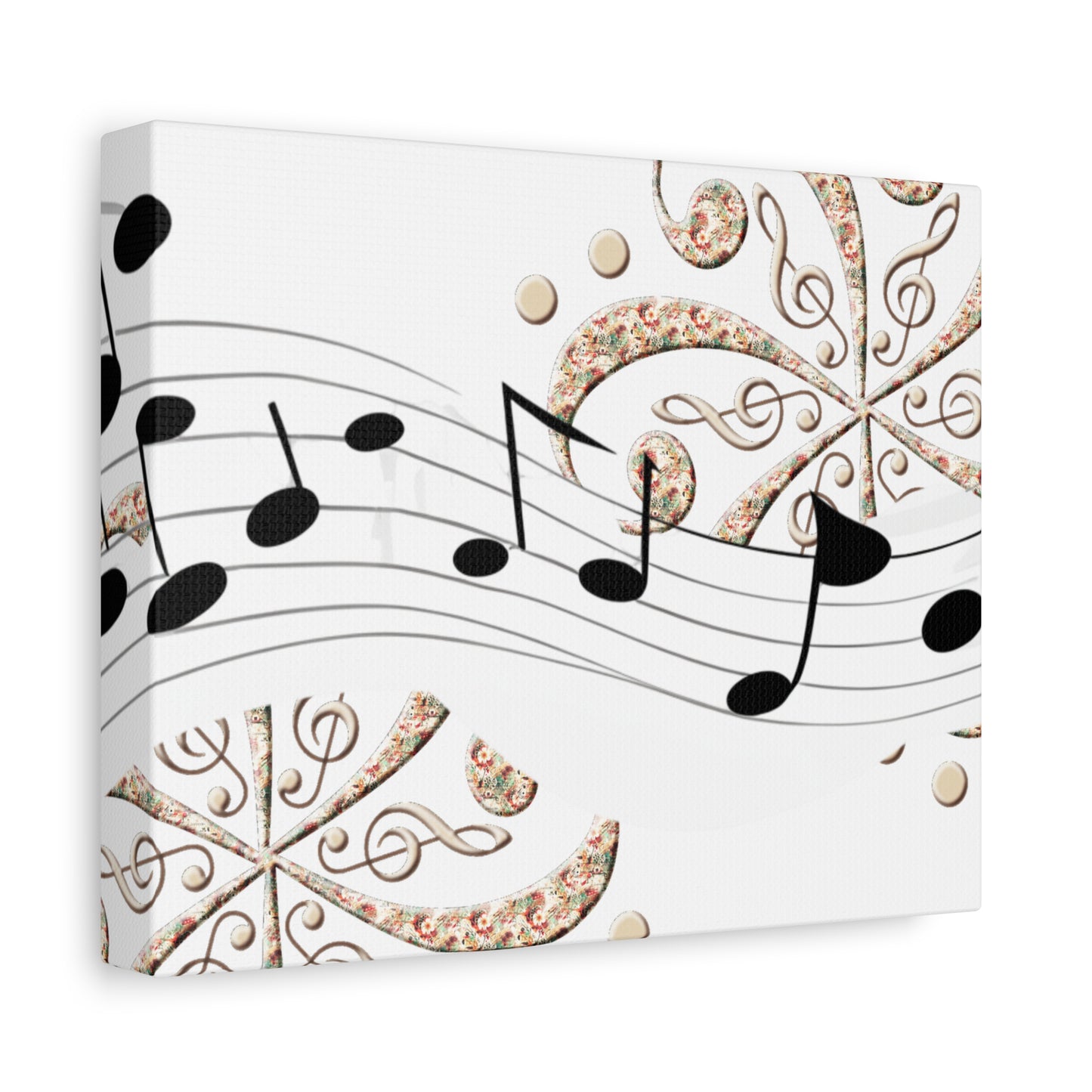 Musical Note Canvas Art, Floral Decor for Home, Music Lover Gift, Wall Art for Musicians, Unique Gift Idea