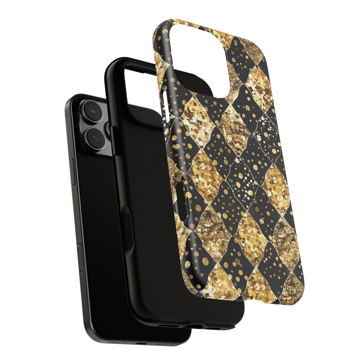 Elegant Gold & Black Phone Case for Tough Protection