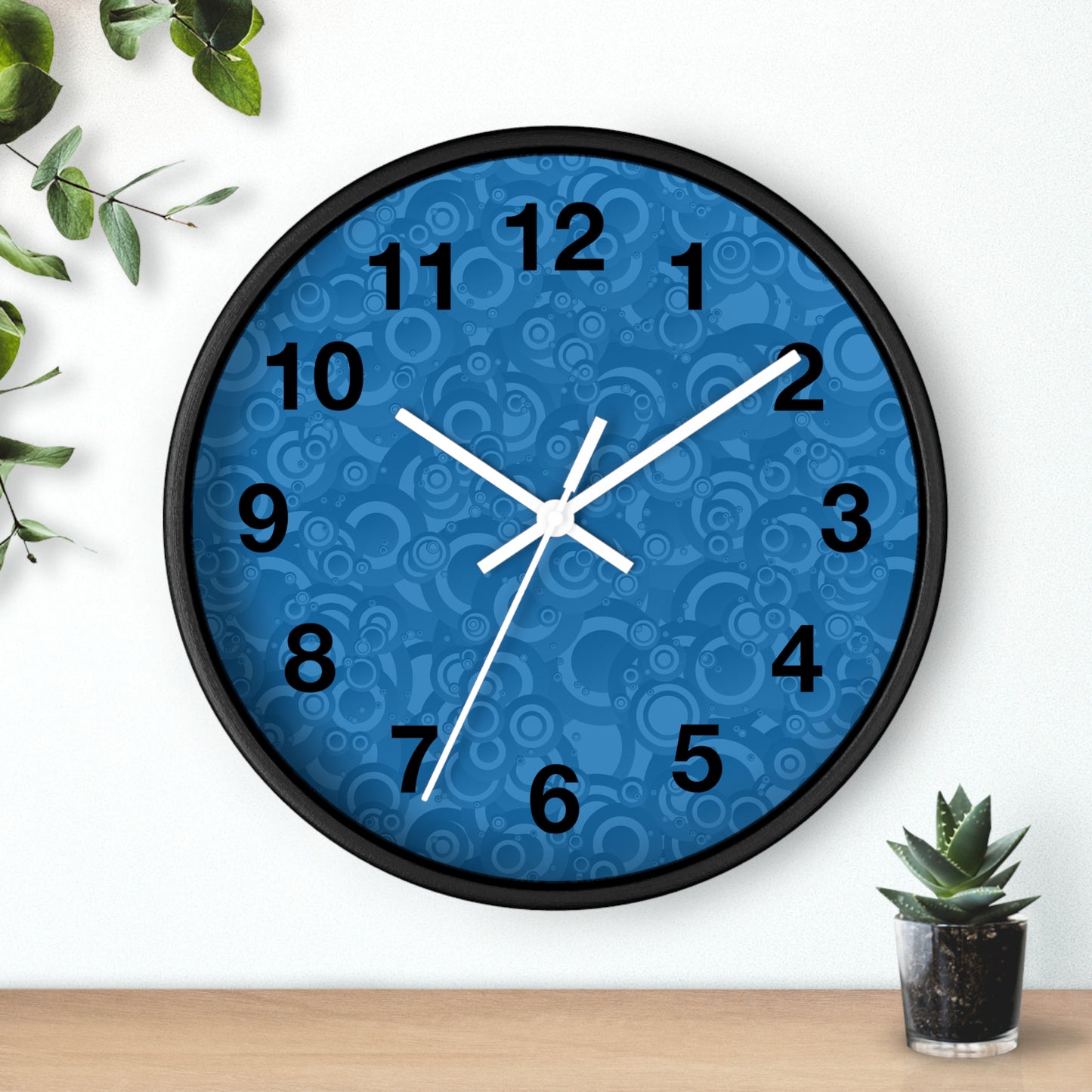 Modern Blue Pattern Wall Clock - Home Decor, Unique Timepiece, Gift Idea, Stylish Wall Art, Office Decor