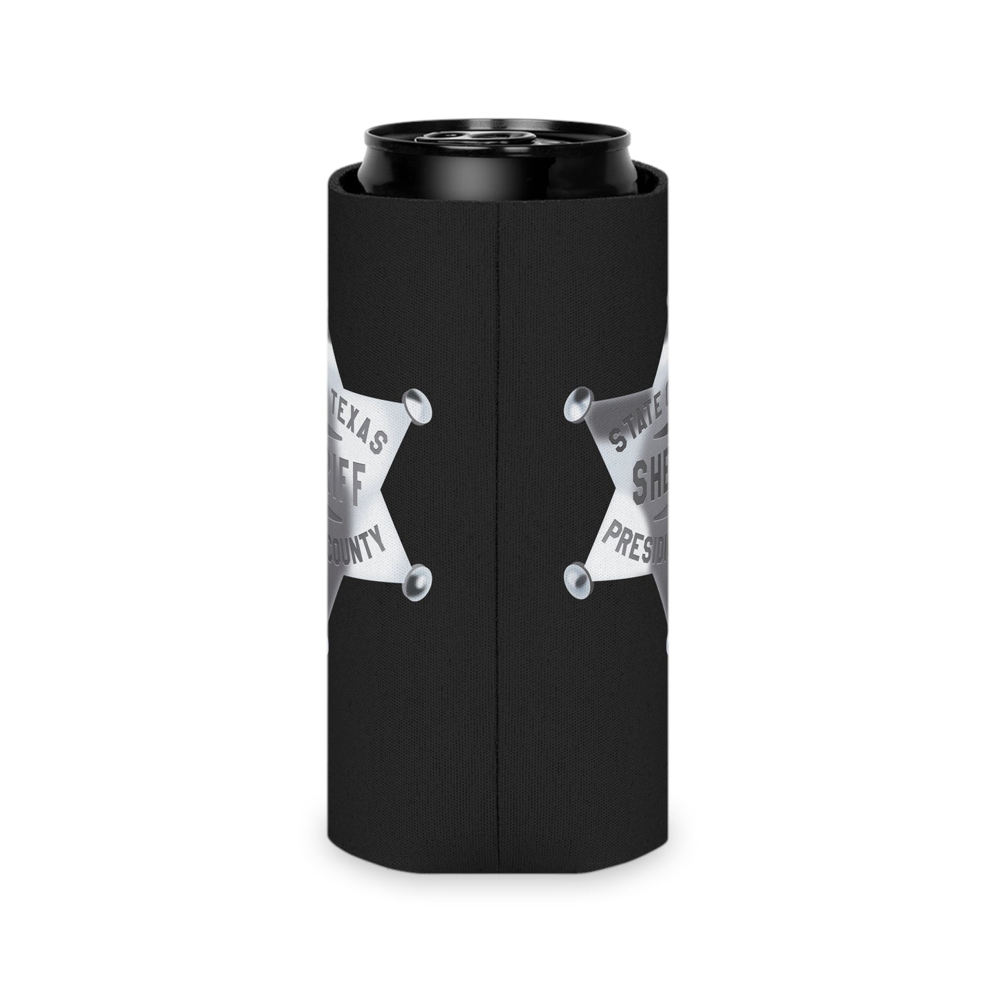 Sheriff Badge Can Cooler, Texas Sheriff Cooler, BBQ Coolers, Party Drink Holder, Outdoor Event Gifts, Custom Koozie
