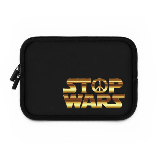 Stop Wars Laptop Sleeve - Stylish Tech Accessory for Peace Lovers, Gift for Students & Professionals, Perfect for Everyday Use, Black Sleeve