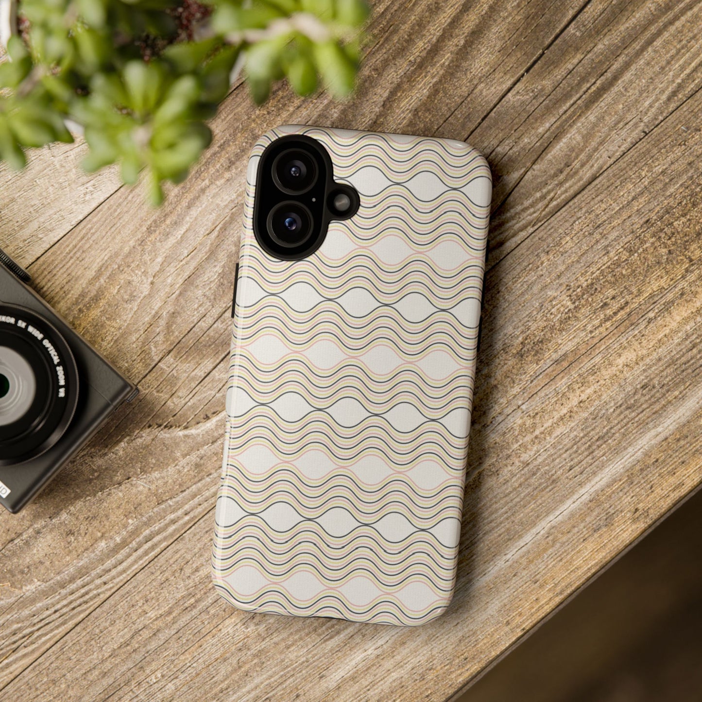 Stylish Phone Case for Tough Protection, Wavy Design, Chic Accessory, Gift for Her, Trendy Tech, Holiday Gift Idea