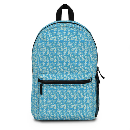 Blue Patterned Backpack, Casual Backpack, School Bag, Travel Backpack, Everyday Use, Gift for Students