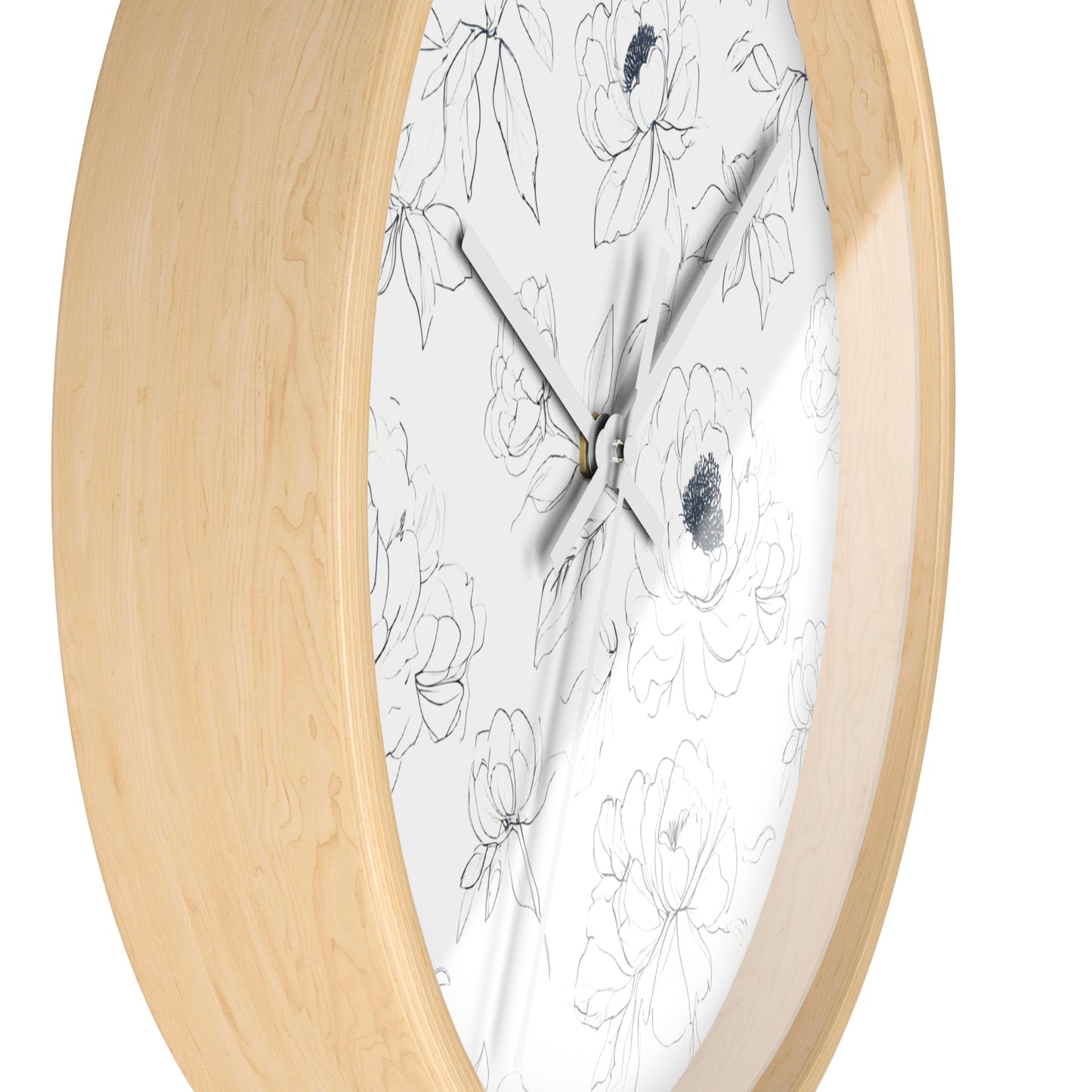 Elegant Floral Wall Clock, Modern Home Decor, Gift for Her, Kitchen Wall Art