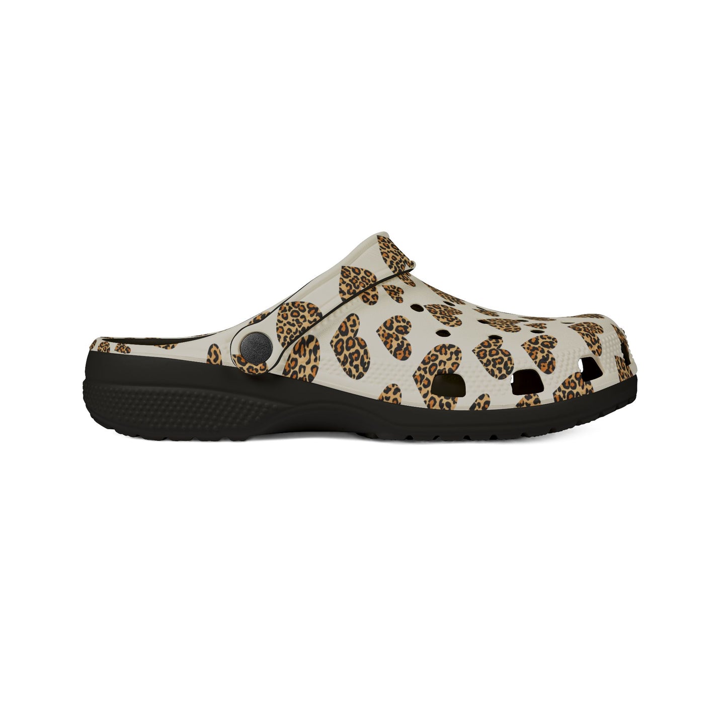 Leopard Heart EVA Clogs — Comfortable Leopard-Print Foam Shoes