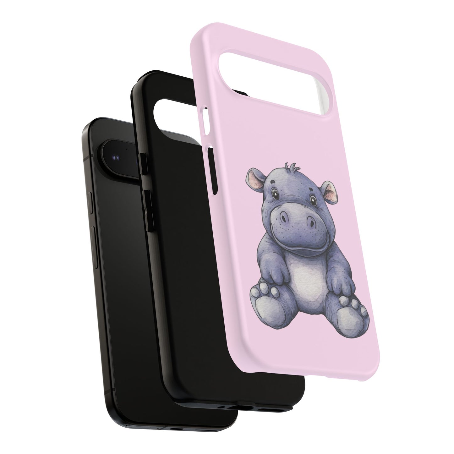 Cute Hippo Phone Case - Tough Cases, Animal Phone Cover, Kawaii Accessories, Gifts for Kids, Unique Tech Gear