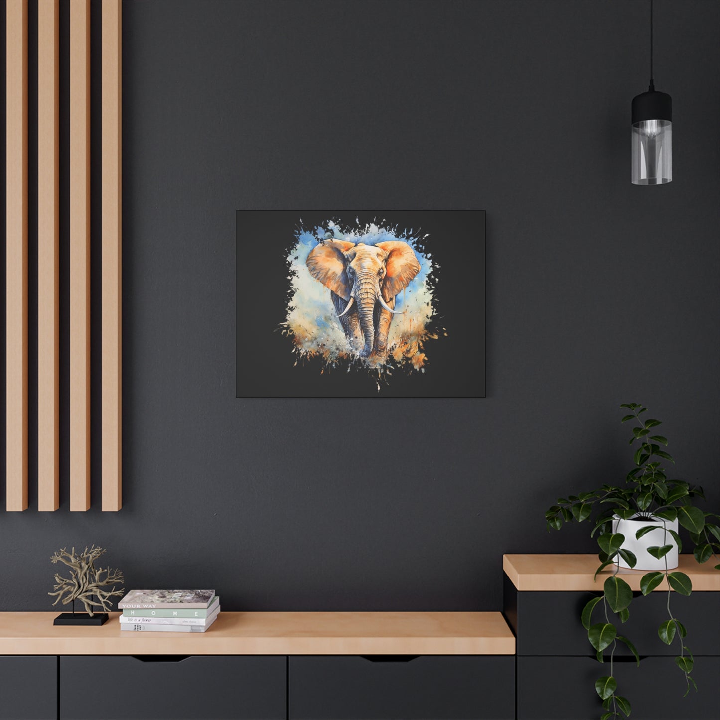 Matte Canvas, Stretched, 1.25" - Elephant