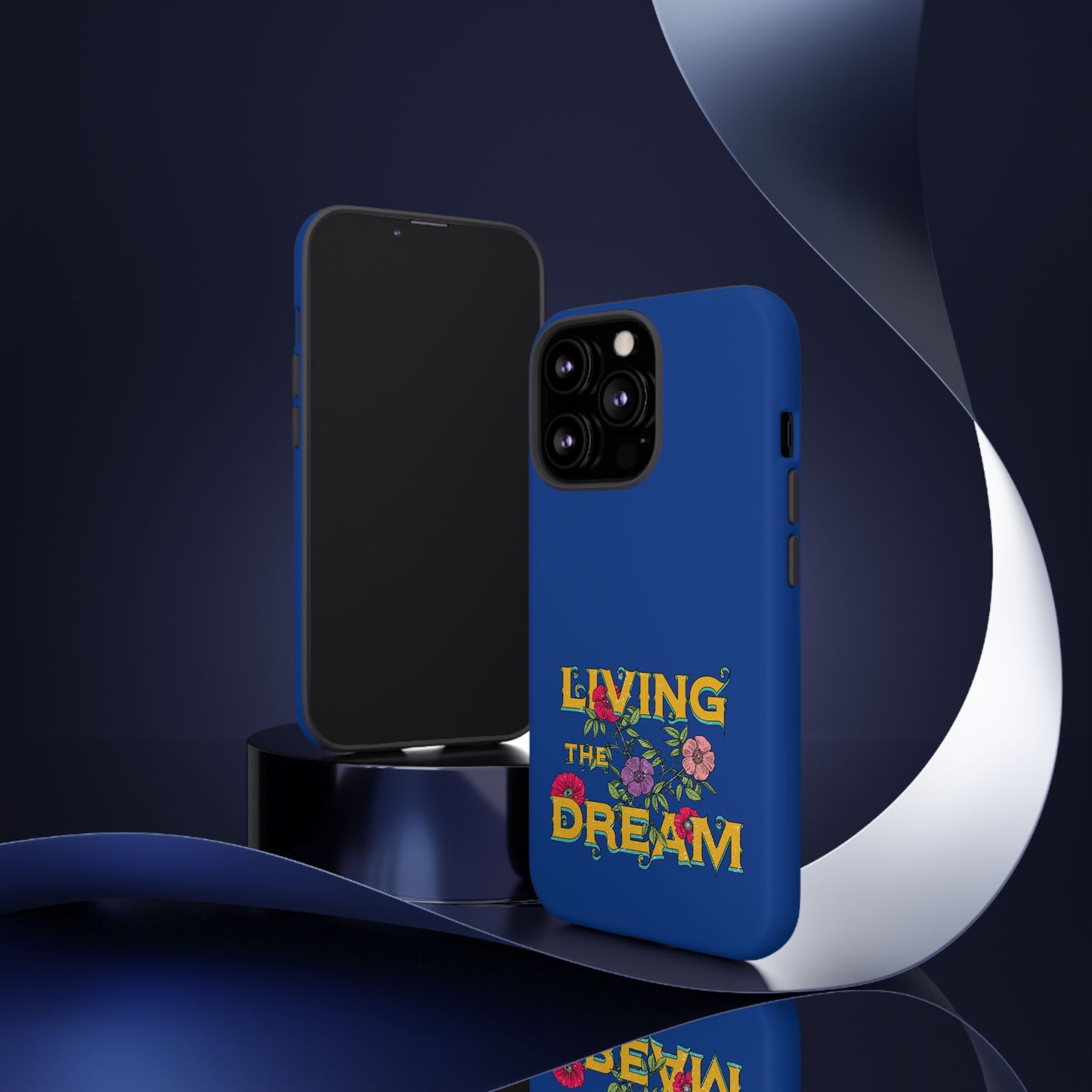 Living the Dream Phone Case, Floral Phone Cover, Tough Phone Case, Inspirational Gift, Boho Style Accessory, Dreamer Case