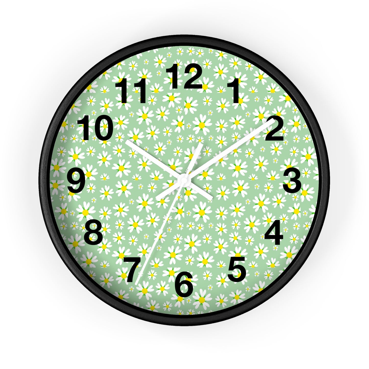 Floral Wall Clock, Rustic Home Decor, Spring Wall Art, Flower Design Clock, Unique Timepiece for Living Room, Gift for Her