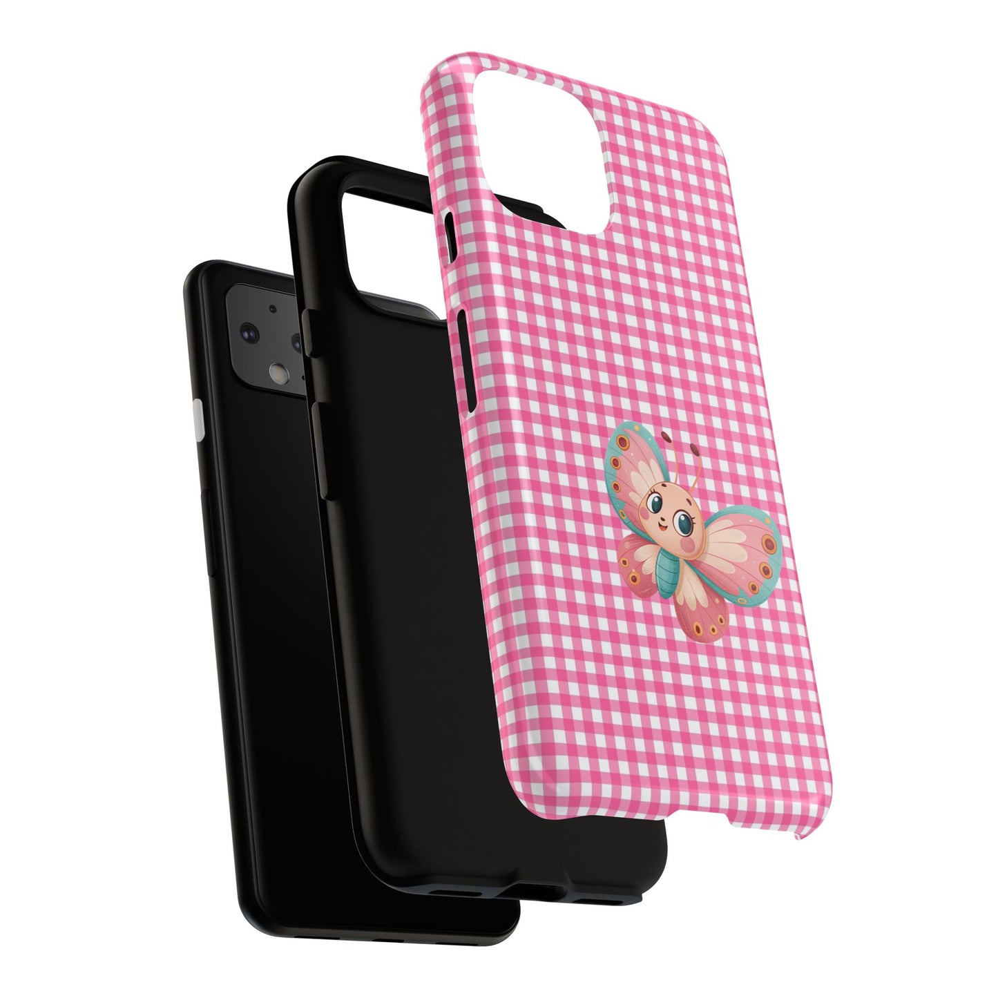 Cute Butterfly Phone Case, Tough Cases, Floral Phone Accessory, Gift for Her, Spring Fashion, Kids' Birthday Present, Pastel Aesthetic