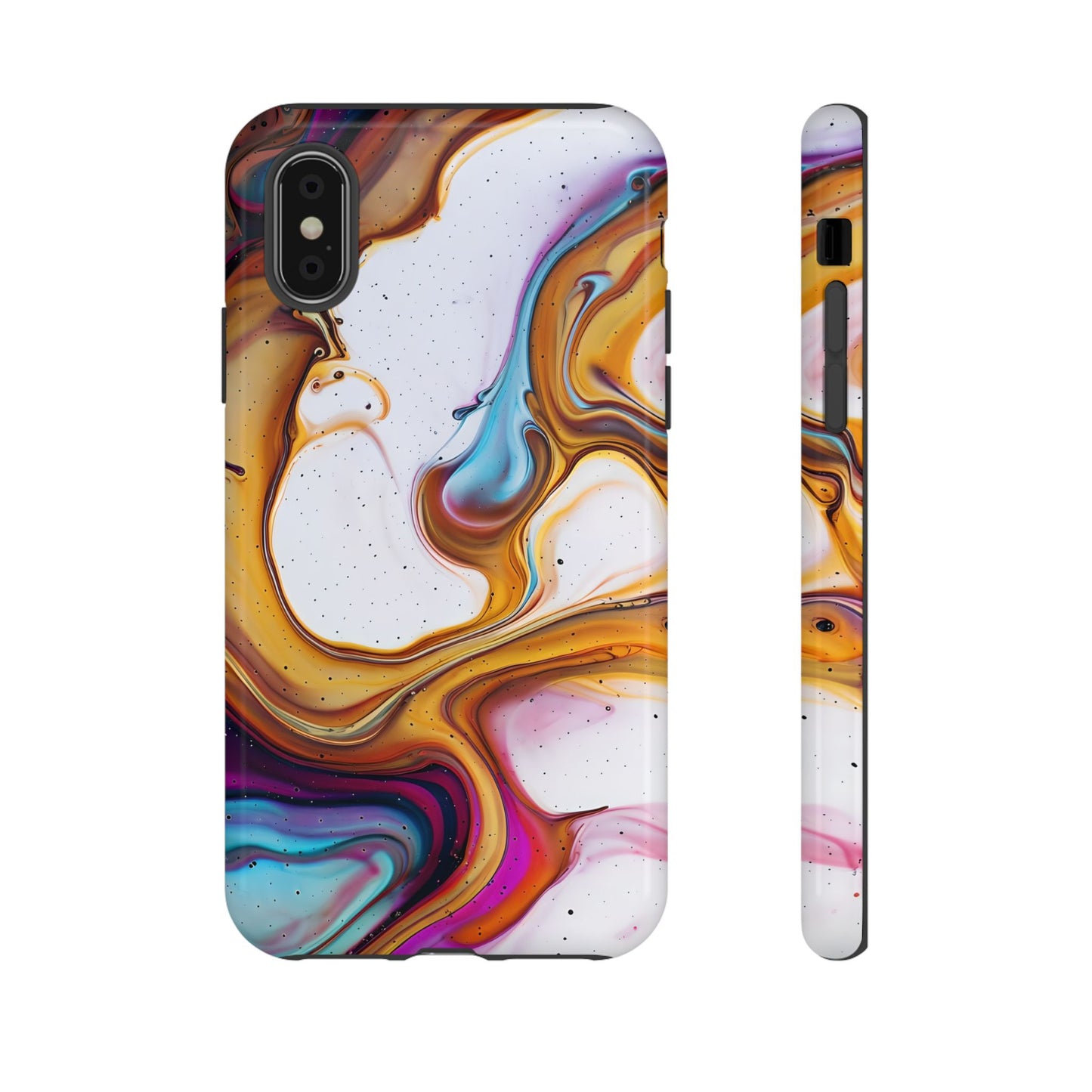 Artistic Phone Case, Tough Cases with Colorful Marble Design