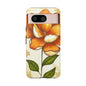 Floral Phone Case with Orange Flower Design, Tough Phone Cover, Floral Gift, Stylish Tech Accessory, Nature Lovers, Spring Vibes
