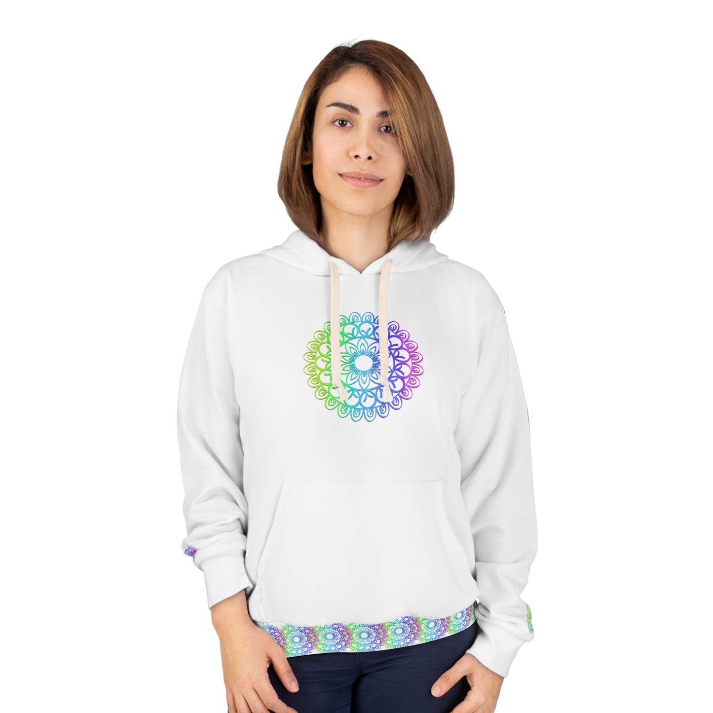Colorful Mandala Unisex Pullover Hoodie - Boho Gift, Festival Wear, Cozy Streetwear, Spiritual Fashion, Unique Hooded Sweatshirt