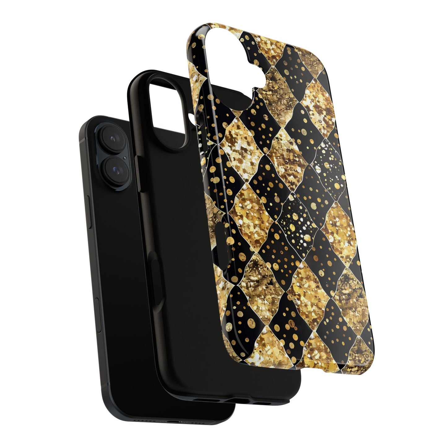 Elegant Gold & Black Phone Case for Tough Protection