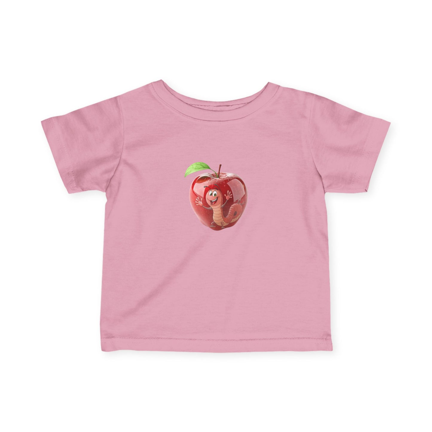 Cute Apple Mouse Infant Tee, Baby Shower Gift, Toddler T-Shirt, Kids Fruit Shirt, Spring Outfit, Playful Everyday Wear