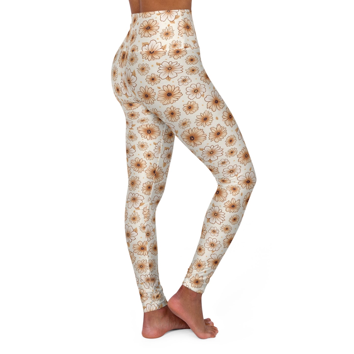 Floral High Waisted Yoga Leggings, Workout Leggings, Athleisure, Fitness Pants, Yoga Wear, Gift for Her, Exercise Apparel