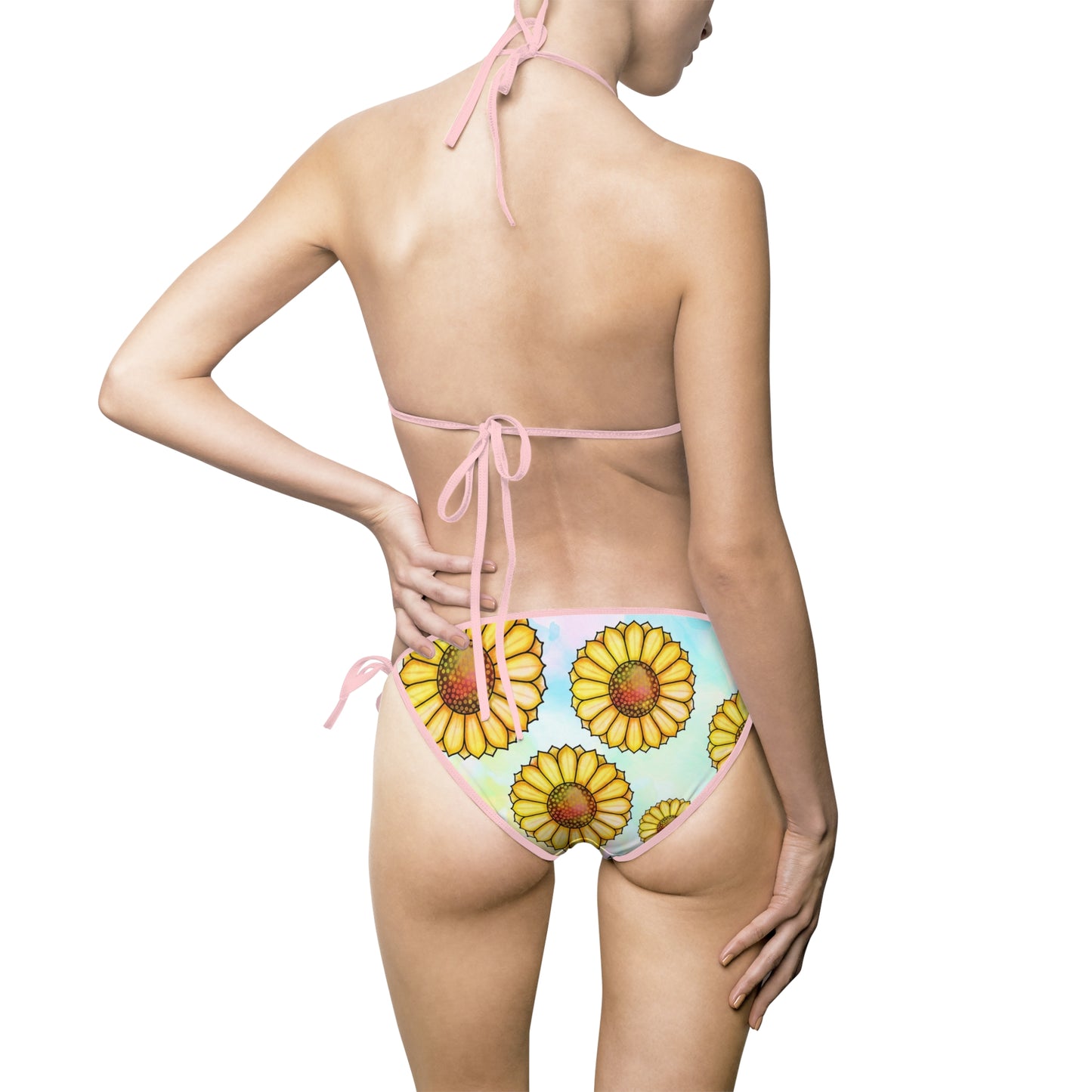 Women's Floral Bikini Swimsuit - Sunflower Print, Beachwear, Summer Swimwear, Pool Party Outfit, Vacation Essentials, Swim Set