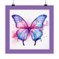 Butterfly Watercolor Matte Poster — Purple Vertical Art Print