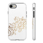 Elegant Floral Phone Case, Tough Cases, Gold Swirls, Stylish Protection, Trendy Gift, Chic Accessory
