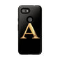 Custom Phone Case with Gold Letter A, Monogrammed Gift, Tough Protective Case, Personalized Phone Accessory, Unique Phone Cover