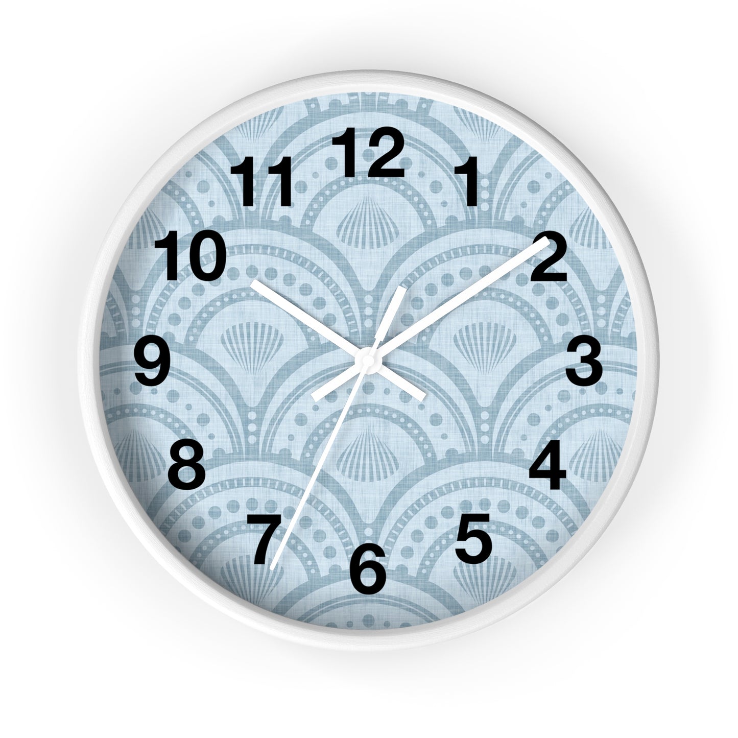 Coastal Blue Art Deco Wall Clock