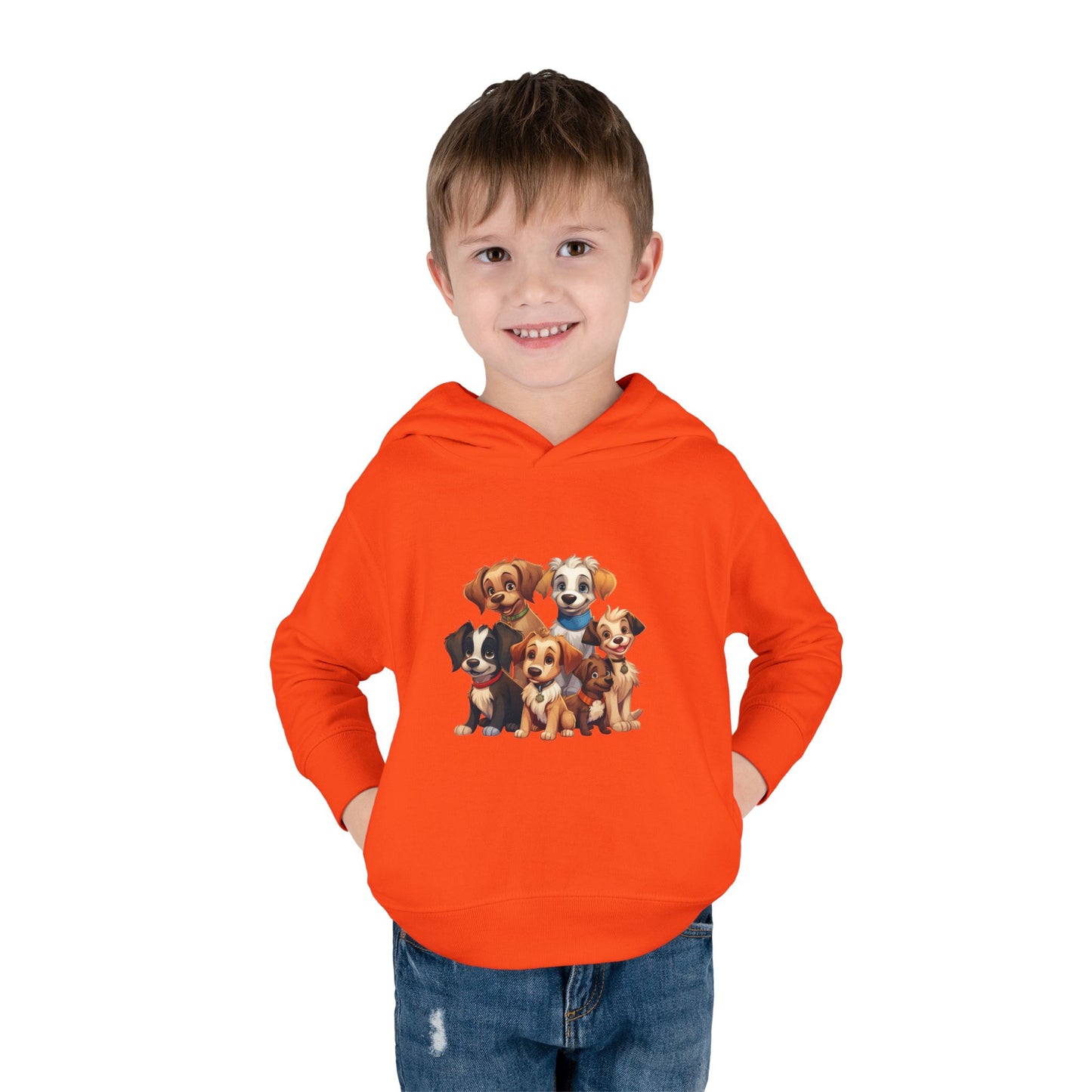 Adorable Puppy Print Toddler Hoodie, Cute Kids Fleece Pullover, Dog Lover Gift, Warm Hoodie for Boys & Girls, Pet Themed Clothes