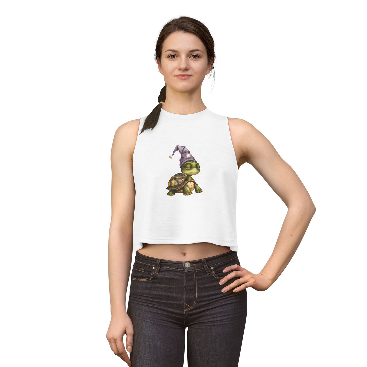 Turtle Wizard Crop Top — Cute Magical Turtle Graphic Tank