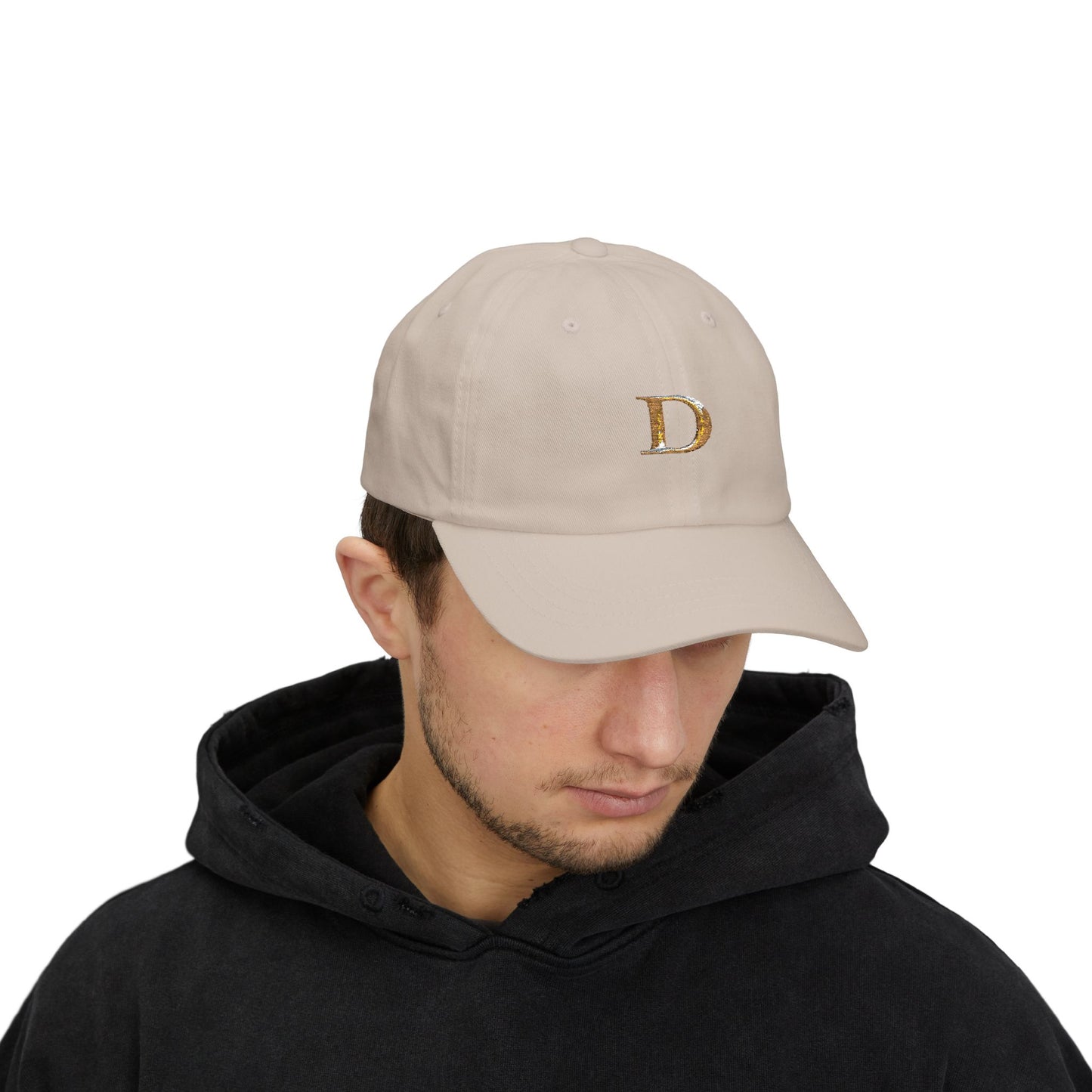 Classic Gold Initial Dad Cap - Letter D