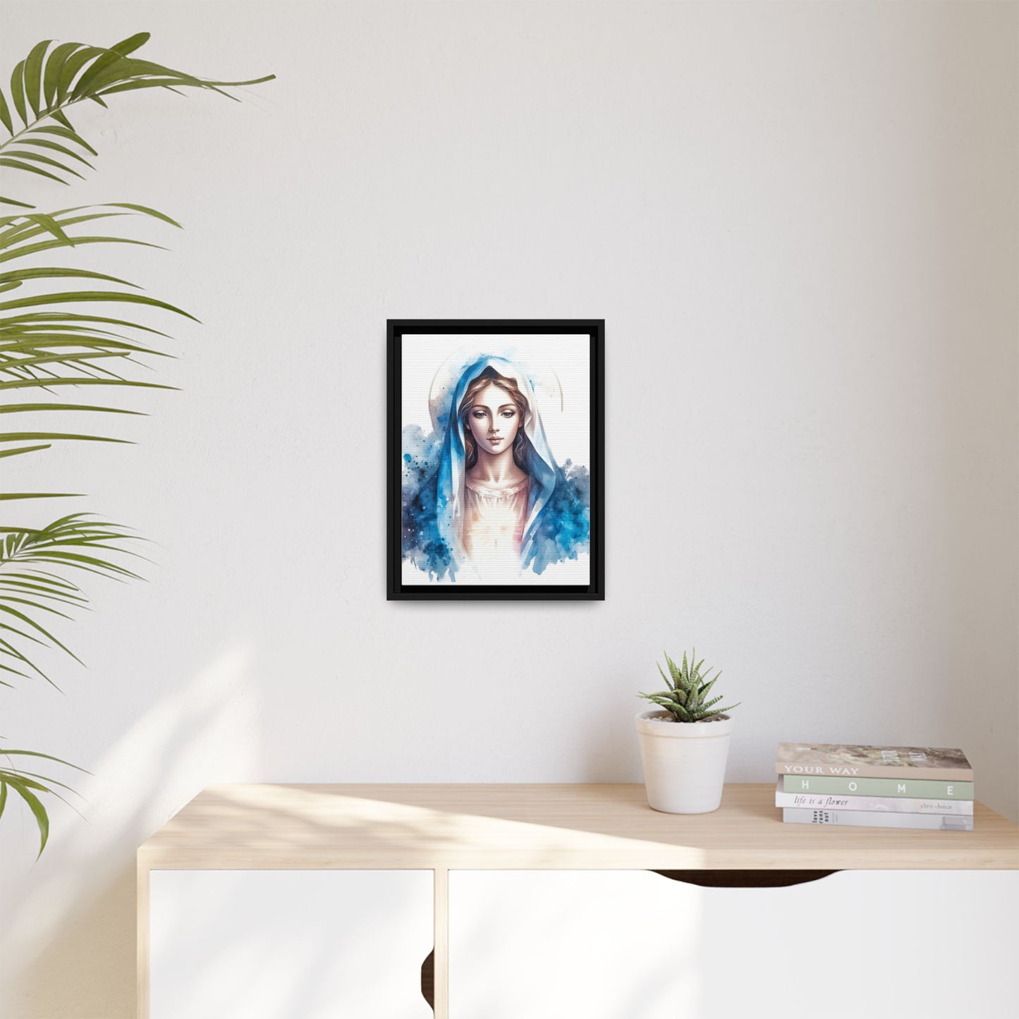 Framed Canvas Art Print, Spiritual Decor, Religious Artwork, Wall Decor, Gift for Faith, Elegant Home Decoration