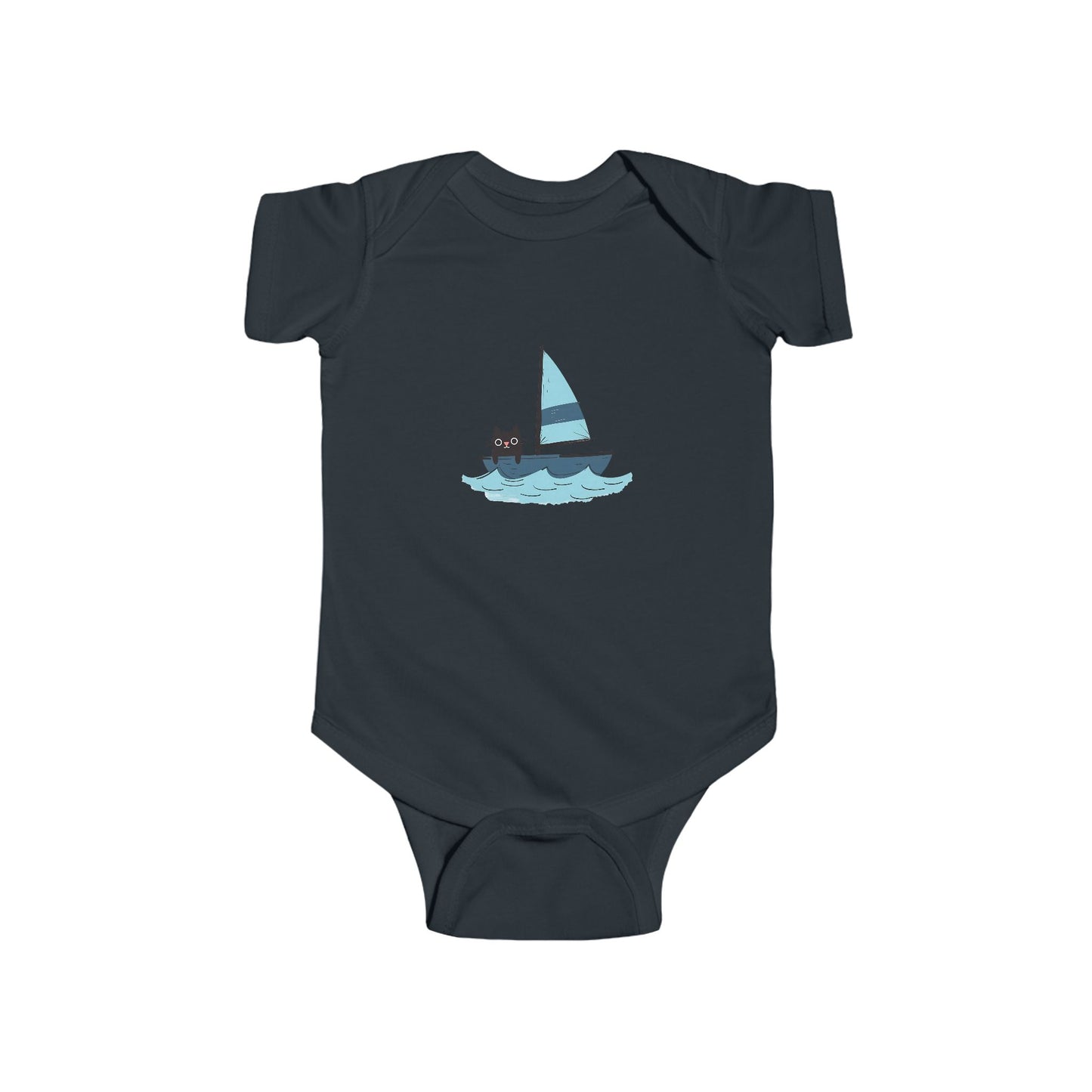Nautical Cat Baby Bodysuit, Cute Baby Outfit, Infant Sailing Gift, Newborn Clothes, Adorable Baby Onesie, Unique Baby Shower Present