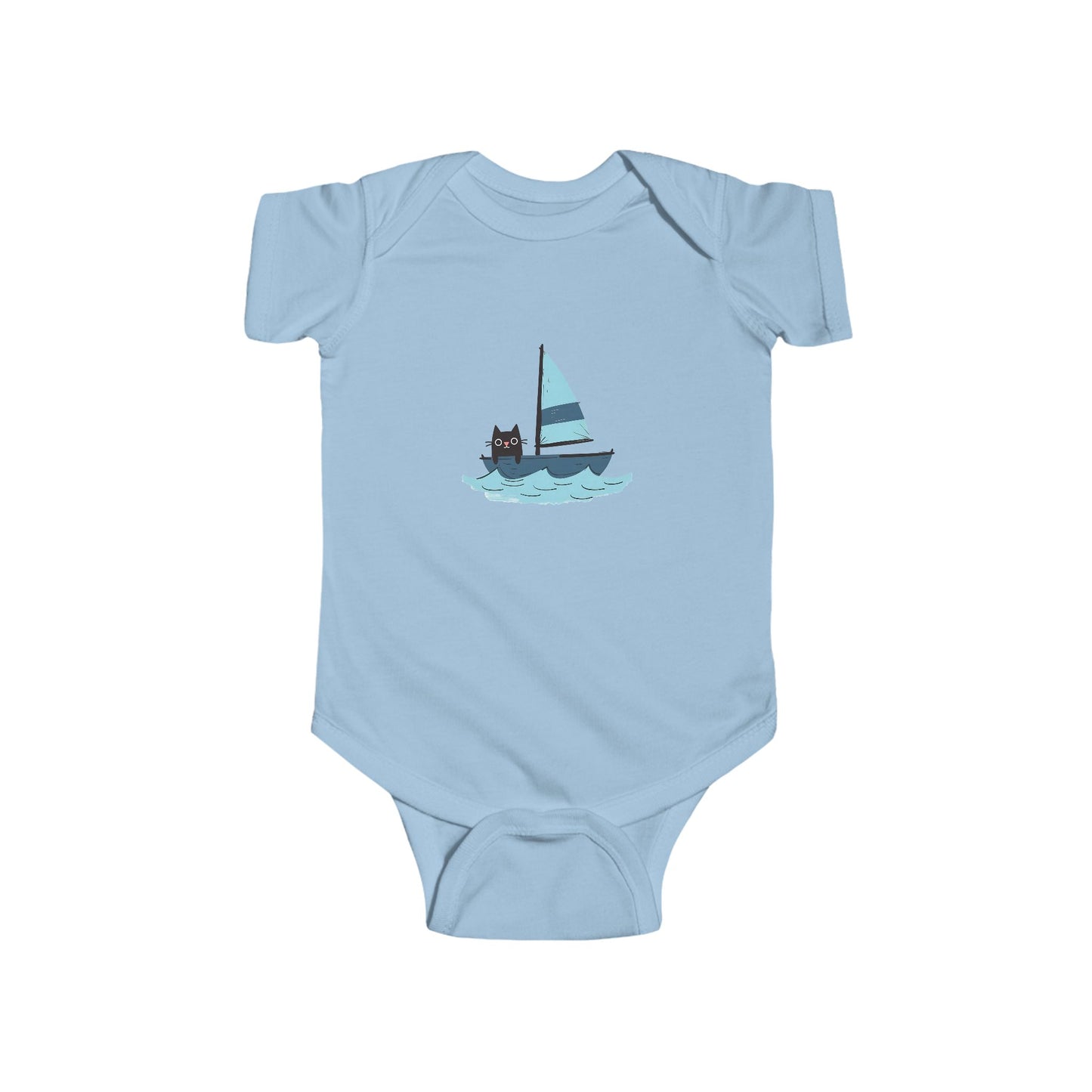 Nautical Cat Baby Bodysuit, Cute Baby Outfit, Infant Sailing Gift, Newborn Clothes, Adorable Baby Onesie, Unique Baby Shower Present