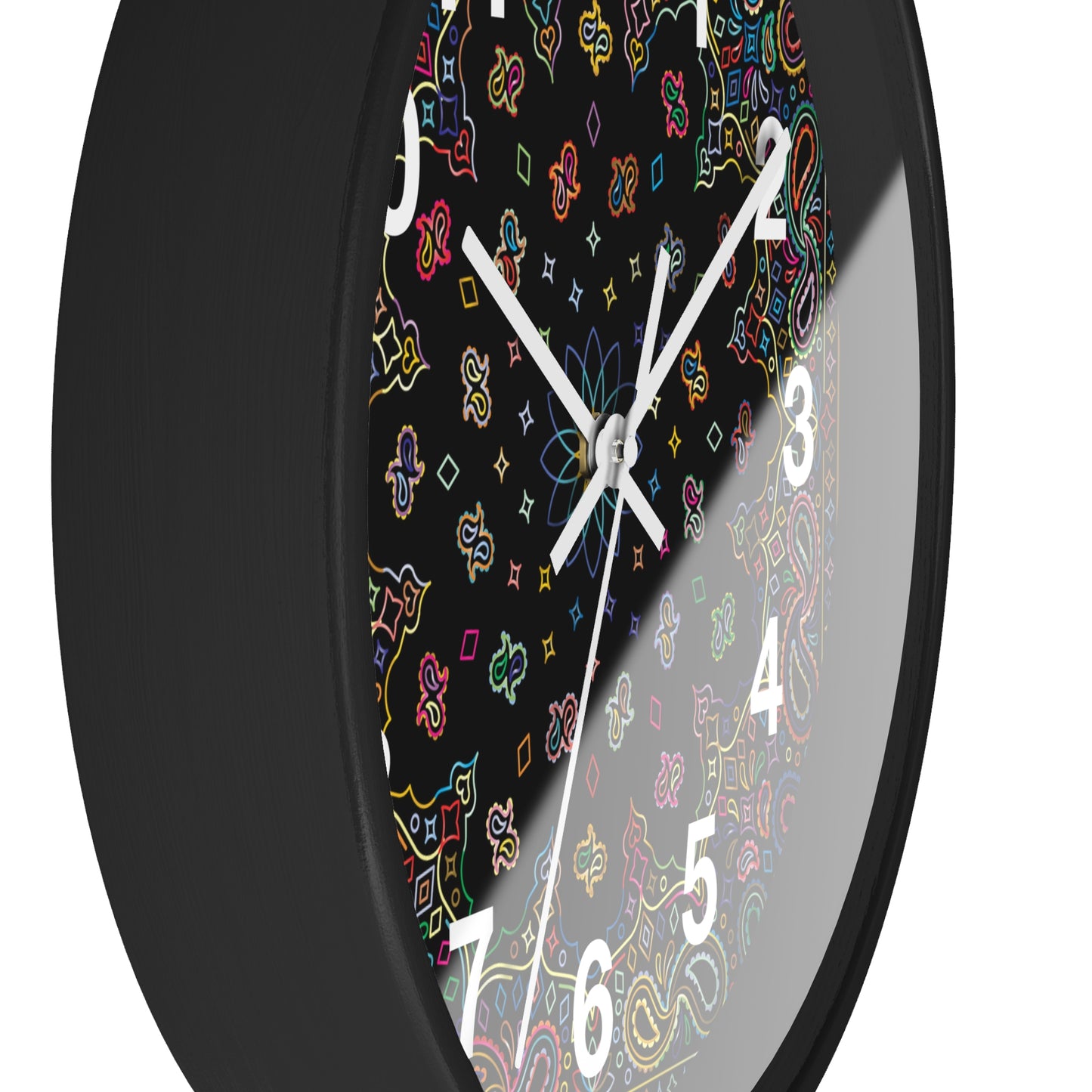 Colorful Mandala Wall Clock Boho Home Decor, Unique Gift, Modern Timepiece