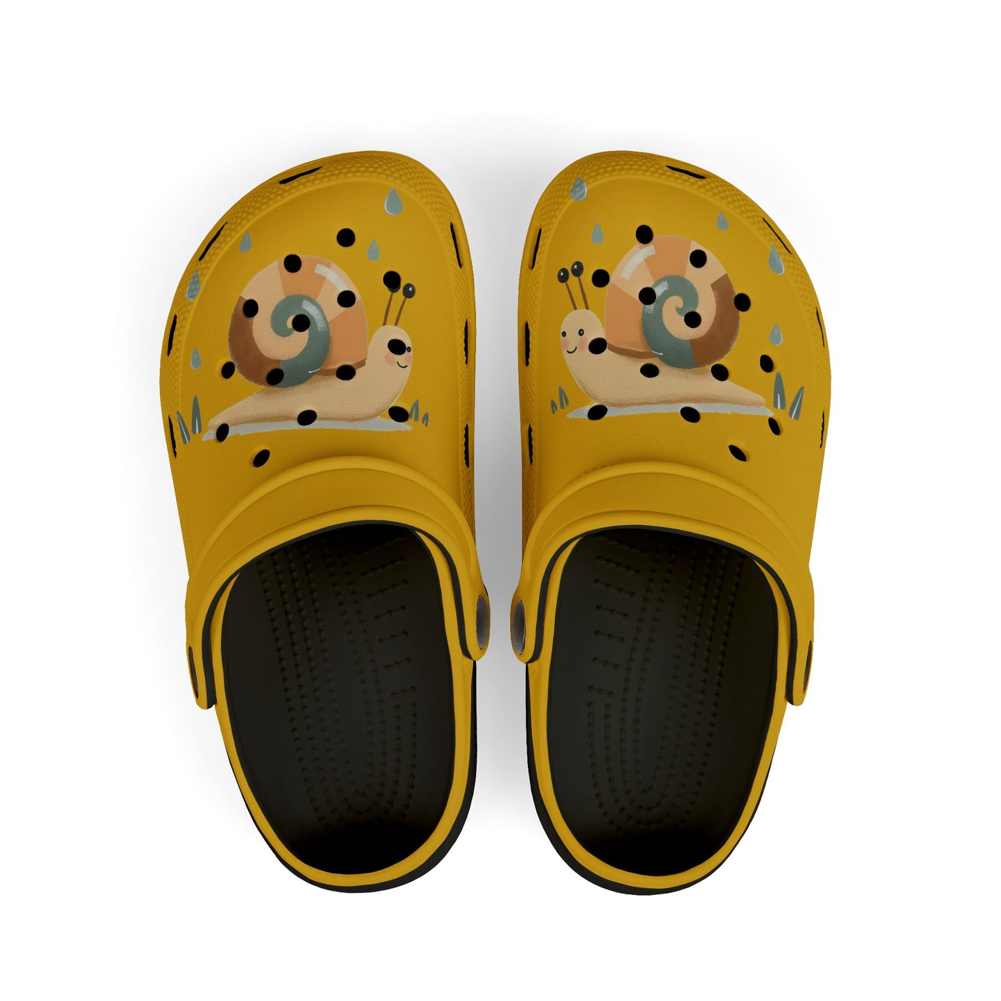 Snail-Themed Kid's EVA Foam Clogs, Cute Yellow Clogs for Kids, Lightweight Summer Footwear, Fun Garden Accessories, Perfect for Playtime