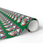Santa Faces Green Christmas Wrapping Paper Roll