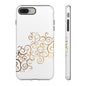 Elegant Floral Phone Case, Tough Cases, Gold Swirls, Stylish Protection, Trendy Gift, Chic Accessory