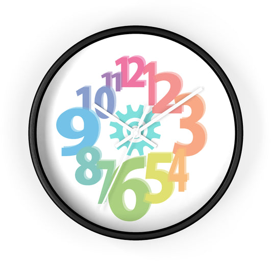 Colorful Number Wall Clock, Modern Home Decor, Unique Gift for Kids, Office Wall Decor, Educational Timepiece