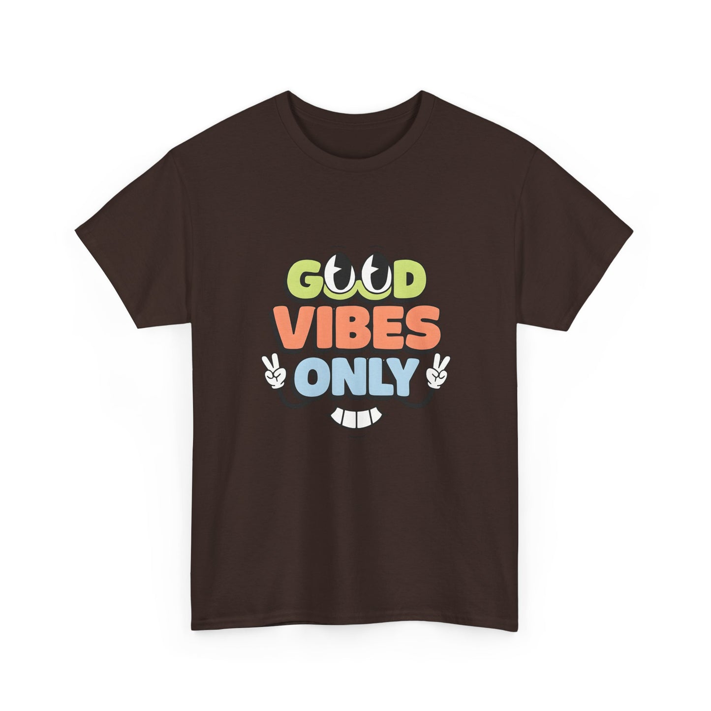 Good Vibes Only Unisex Heavy Cotton Tee, Casual Tee, Positive Message Shirt, Summer Fashion, Gift for Friends, Outdoor Wear