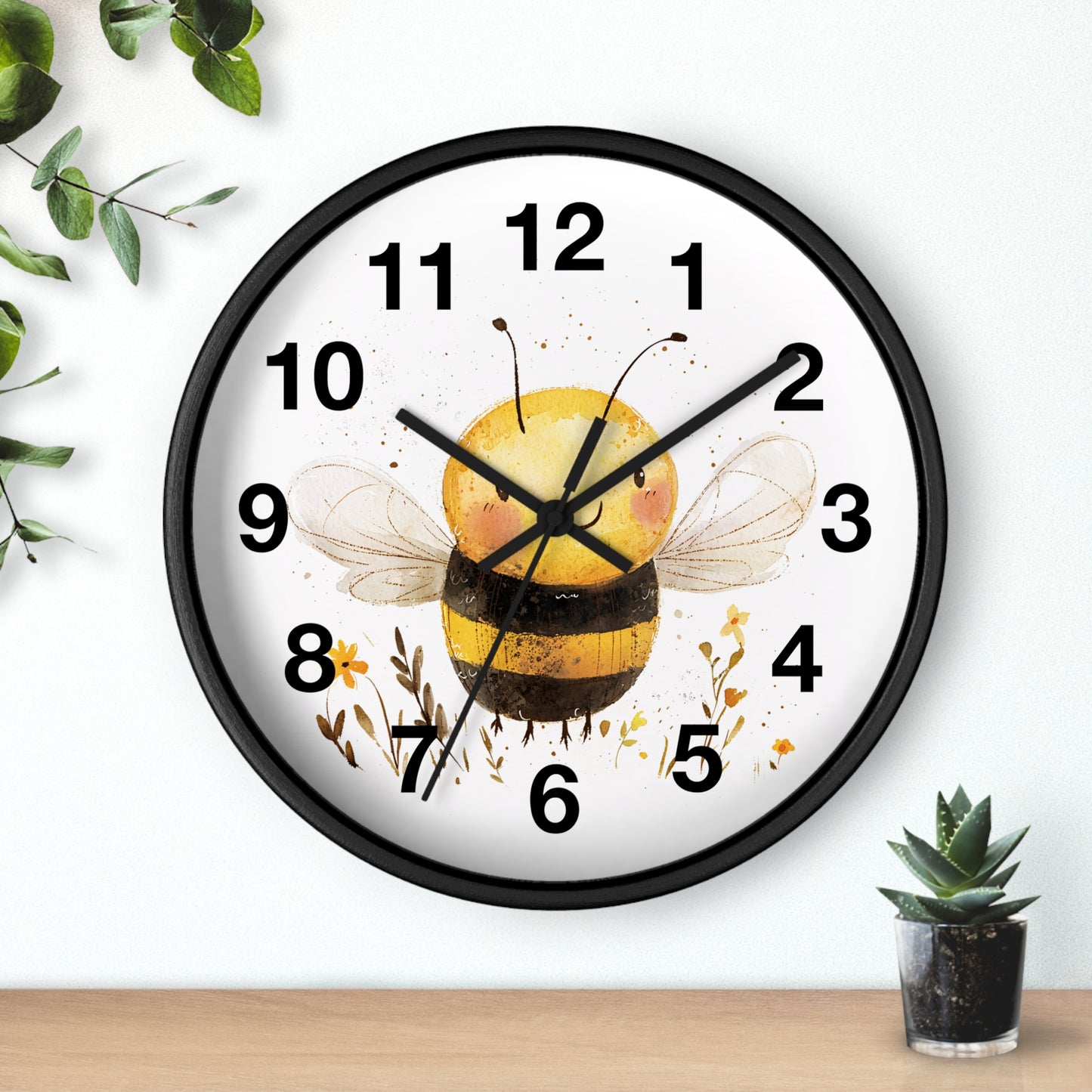Bee-Themed Wall Clock, Cute Bee Decor for Home, Perfect Gift for Bee Lovers, Nature-Inspired Wall Art, Kids Room Decor