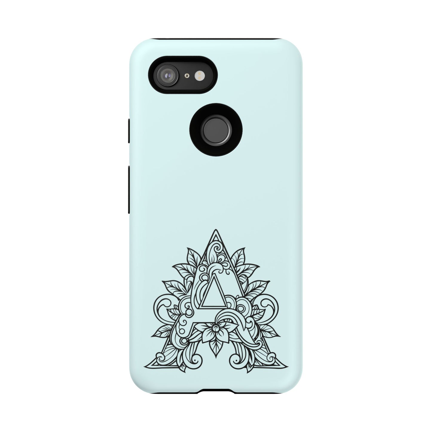 Personalized Tough Phone Case, Floral Monogram Cell Phone Cover, Custom Protective Case, Unique Gift, Birthday, Graduation